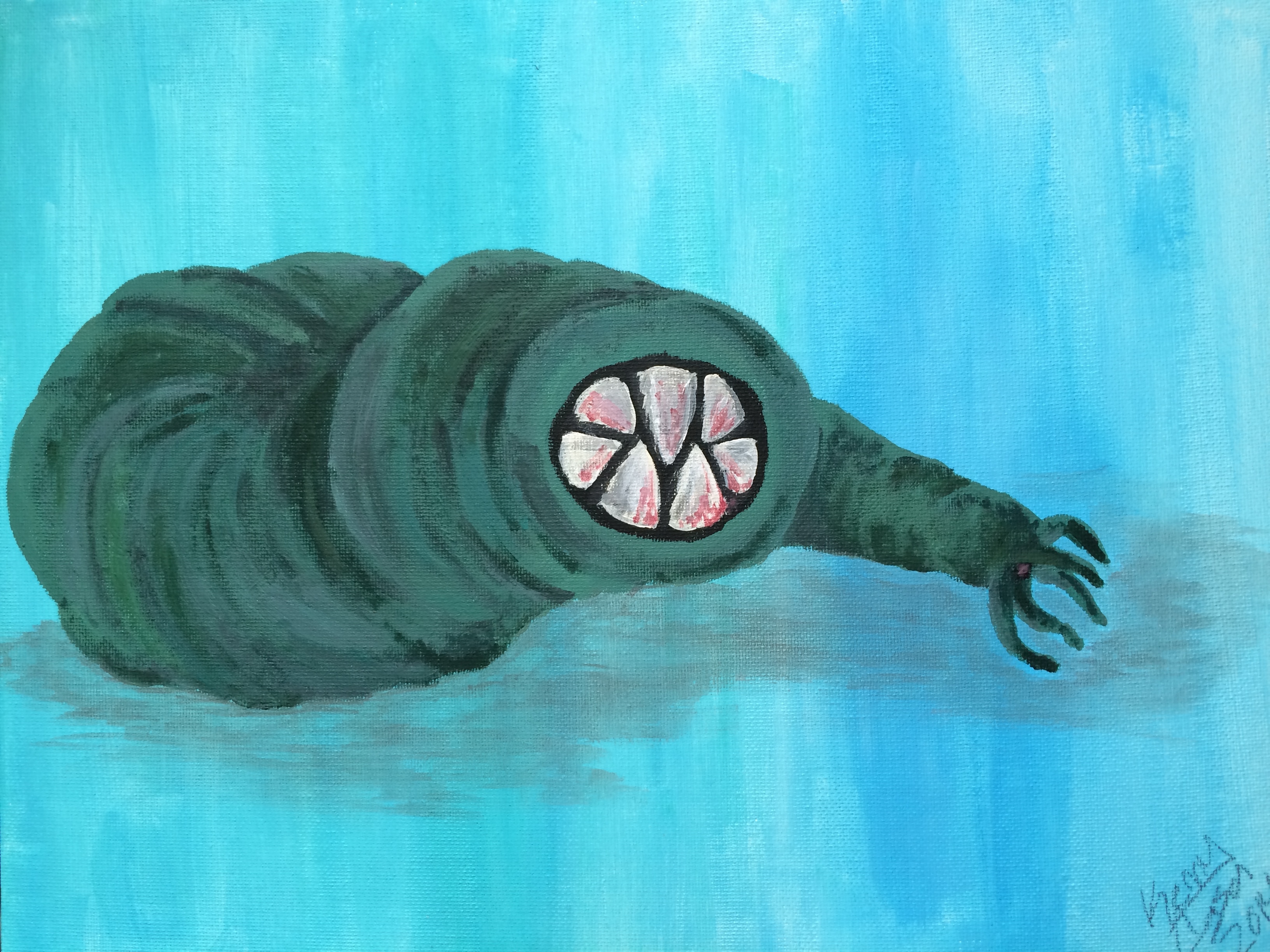 Acrylic Painting Monster Worm