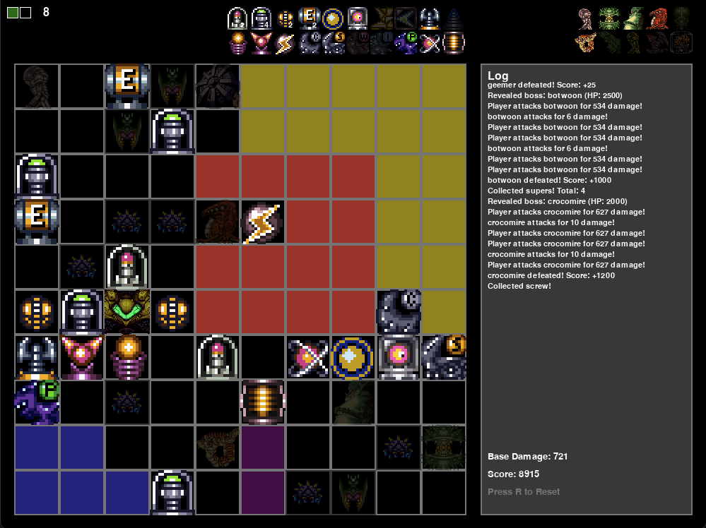 Super Metroid Tiled - Flip-Card Metroidvania